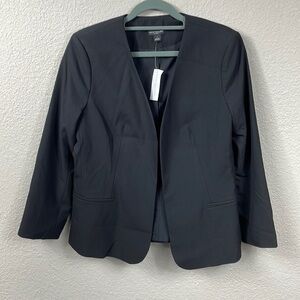NWT Ann Taylor Factory The Cutaway Blazer Open Front Contemporary Black Sz 4